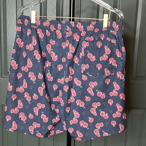 Wallin & Bros Pomegranate Print Swim Trunks Mens Drawstring Casual Shorts - Picture 3 of 12